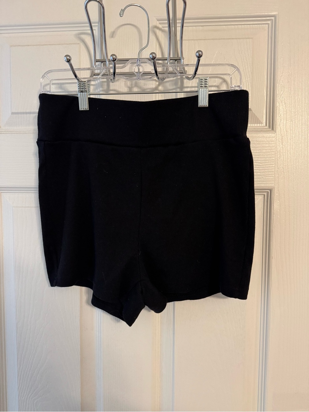 SHEIN Black High Waist Ribbed Bike Shorts